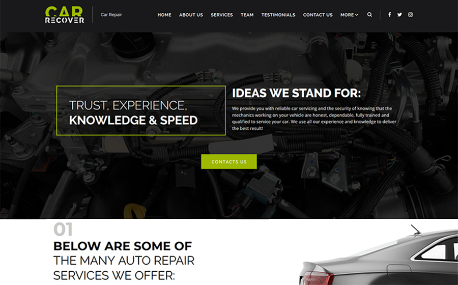 Car Recover - Car Repair Responsive WordPress Theme