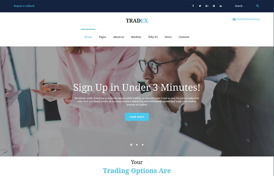 Tradex - Forex Trading WordPress Theme