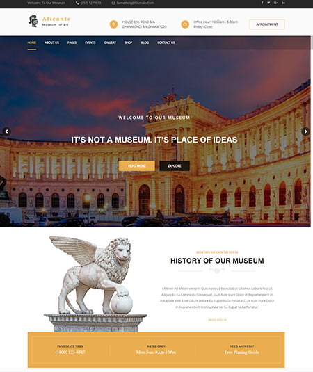 Alicante best museum WordPress themes