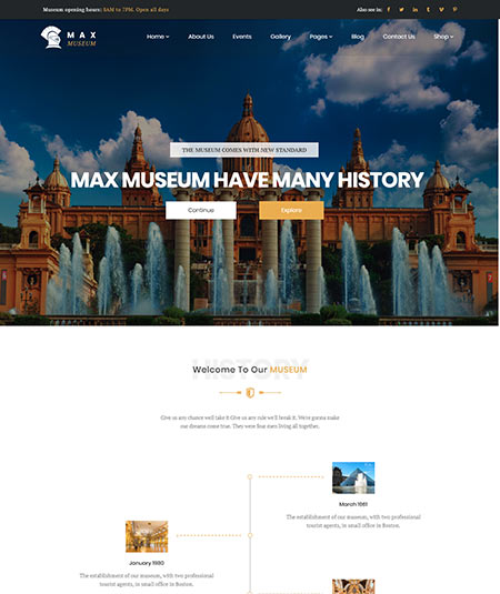 Max Museum the best museum WordPress themes