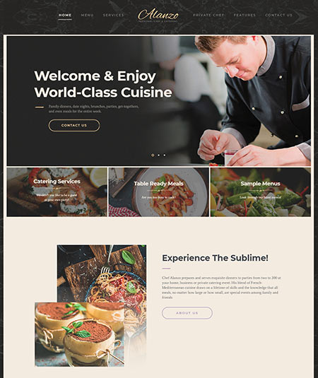 wordpress themes for catering business