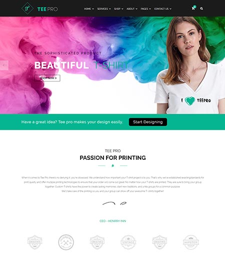 t-shirt ecommerce wordpress theme