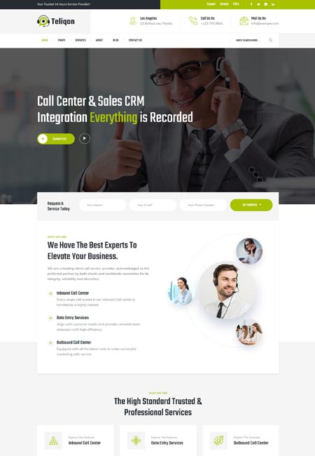 Teliqon - Call Center & Telemarketing WordPress Theme