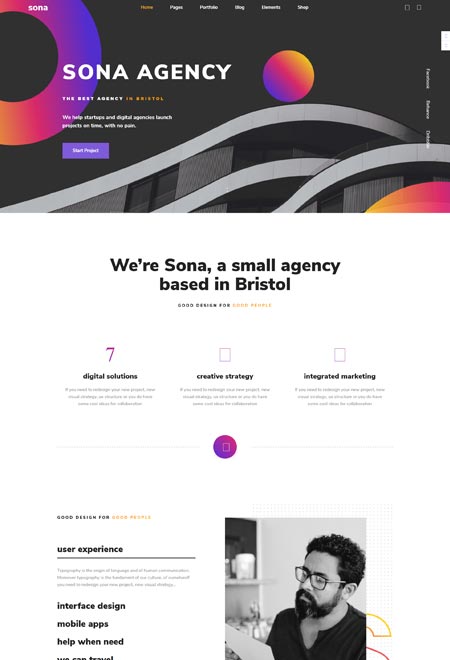 Sona – Design Agency WordPress Theme