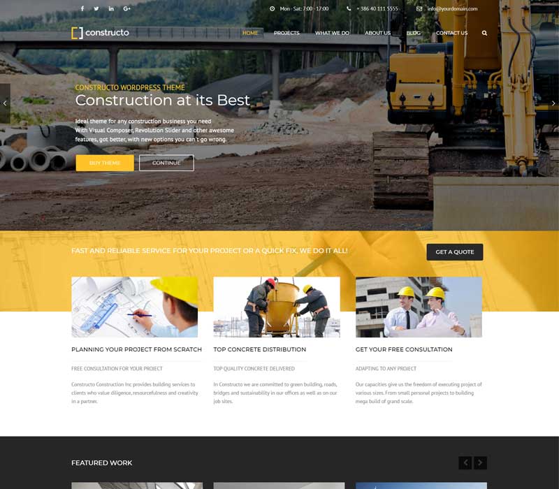 Constructo - Construction Contractor WordPress Theme